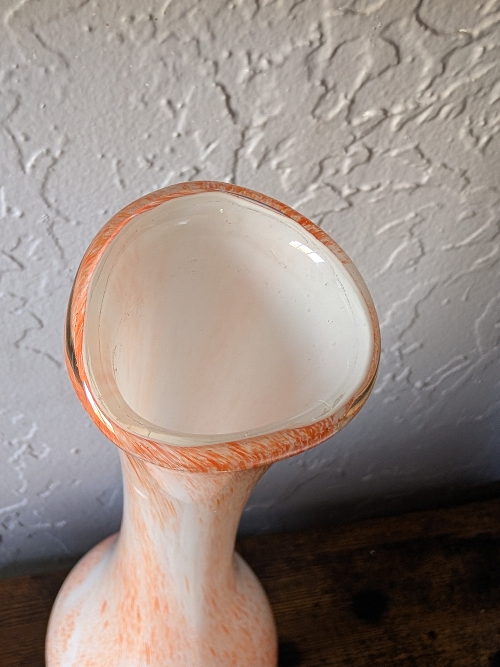 Peach Swirl Glass Vase — Decorative Accent - Picture 3 of 9